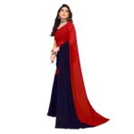 Women's Georgette Printed Saree With Unstitched Blouse (Red, 5-6 Mtrs)