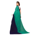 Women's Georgette Printed Saree With Unstitched Blouse (Green, 5-6 Mtrs)