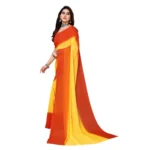Women's Georgette Printed Saree With Unstitched Blouse (Yellow, 5-6 Mtrs)