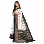 Women's Art Silk Printed Saree With Unstitched Blouse (Black, 5-6 Mtrs)