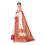 Women's Art Silk Printed Saree With Unstitched Blouse (Red, 5-6 Mtrs)