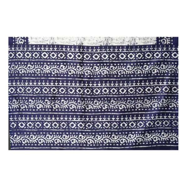 Women's Art Silk Printed Saree With Unstitched Blouse (Navy Blue, 5-6 Mtrs)