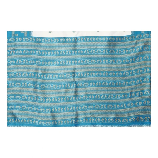 Women's Art Silk Printed Saree With Unstitched Blouse (Blue, 5-6 Mtrs)