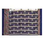Women's Art Silk Printed Saree With Unstitched Blouse (Navy Blue, 5-6 Mtrs)