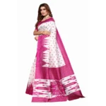 Women's Art Silk Printed Saree With Unstitched Blouse (Pink, 5-6 Mtrs)