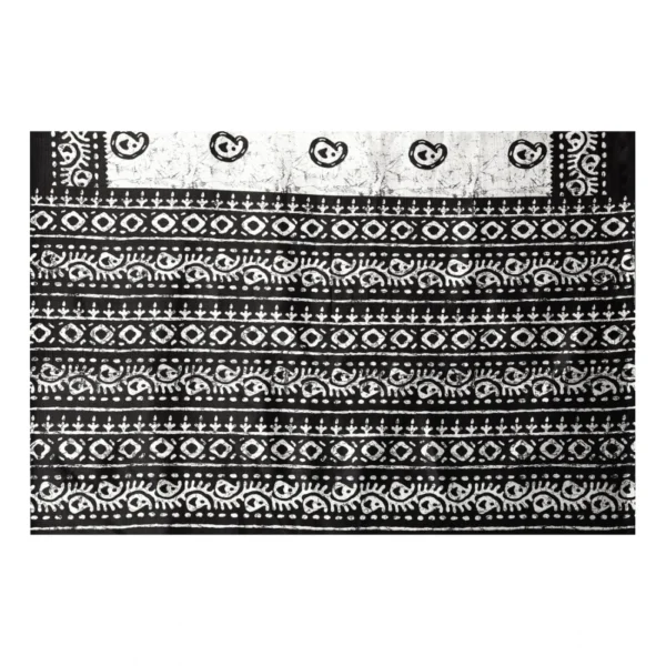 Women's Art Silk Printed Saree With Unstitched Blouse (Black, 5-6 Mtrs)