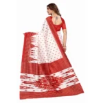 Women's Art Silk Printed Saree With Unstitched Blouse (Red, 5-6 Mtrs)