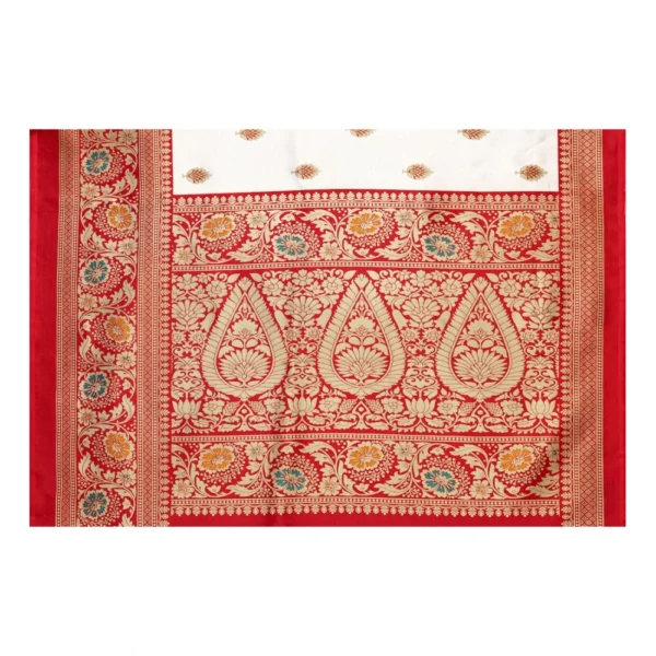 Women's Art Silk Printed Saree With Unstitched Blouse (Red, 5-6 Mtrs)