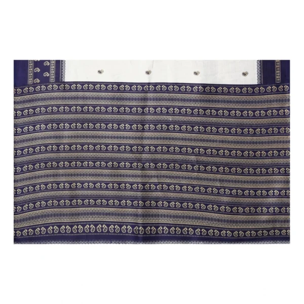 Women's Art Silk Printed Saree With Unstitched Blouse (Navy Blue, 5-6 Mtrs)