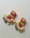 Rainvas Hot red heavy coin fabric jhumka for women