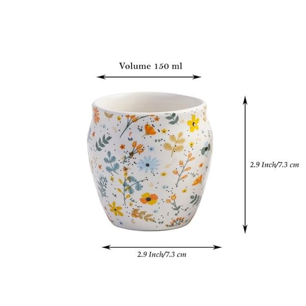 Freakway Hand-Painted Ceramic Sun-Floral Art kulhad Set of 2 Cups |kullad Tea Set | kulhad chai Cups | Hand Painted kulhad Coffee Mug, Multicolor((Microwave & Dishwasher Safe)
