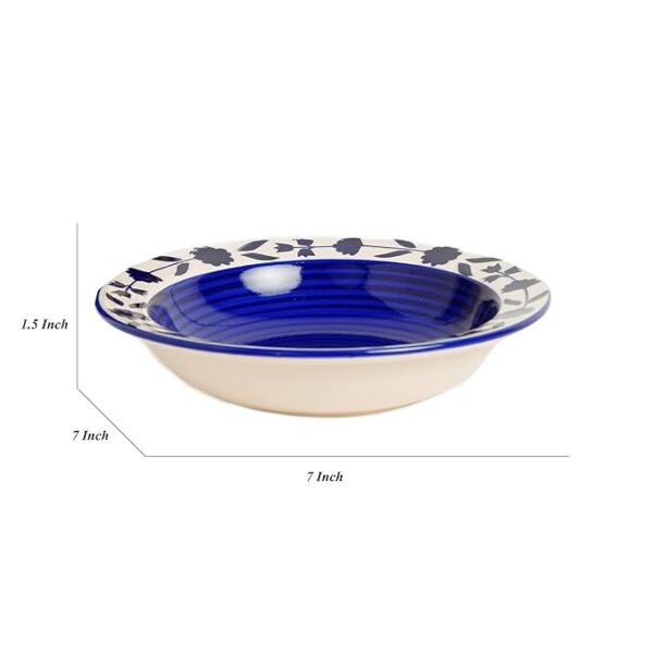 Freakway Ceramic Royal Floral Soup Bowl/Dessert Brown & White Floral Pattern 7 Inch Diameter (Set of 6)