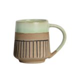 Freakway Canyon Rose Set of 2 Studio Ribbed Handcrafted Ceramic Coffee Mug Set of 2 (400 ML, Microwave Safe & Dishwasher Safe)-Tea Mugs Ceramic Mugs Milk Mug Coffee Cup Drinkware