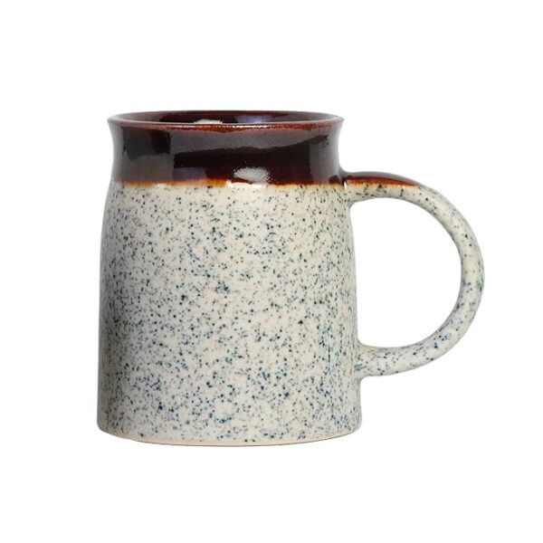 Freakway Coco Rims Set of 4 Ceramic Tea Cups and Coffee Mugs - Set of 4, (450ml Dark Brown and Cream-Tea Mugs Ceramic Mugs Milk Mug Coffee Cup Drinkware)