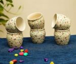 Freakway Hand-Painted Ceramic Floral kulhad Set of 6 Cups |kullad Tea Set | kulhad chai Cups | Hand Painted kulhad Coffee Mug, Multicolor