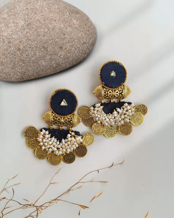 Rainvas Wine color coins beaded earrings