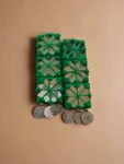 Rainvas Dark Green mirror long coins earrings for women