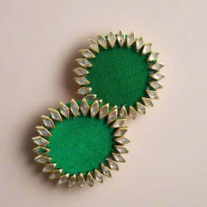 Rainvas Green kundan studs earrings for women