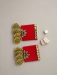 Rainvas Red earrings with golden bottom