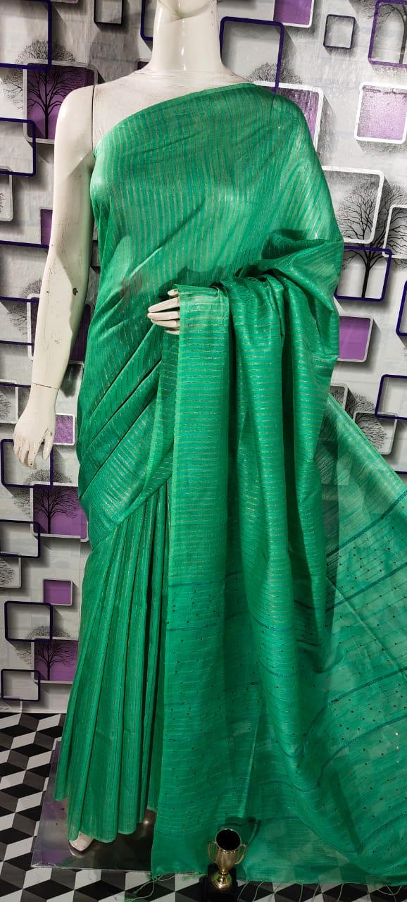 Cotton silk woven Bhagalpuri sarees