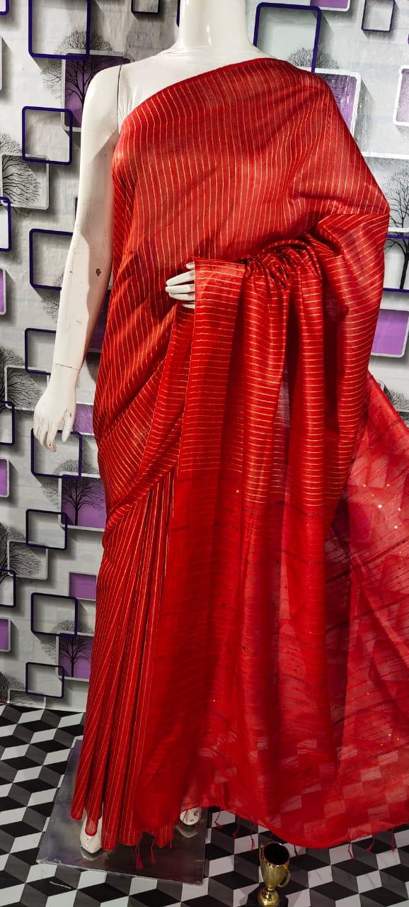 Cotton silk woven Bhagalpuri sarees