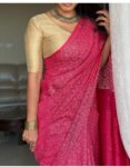 Woven heart motifs saree