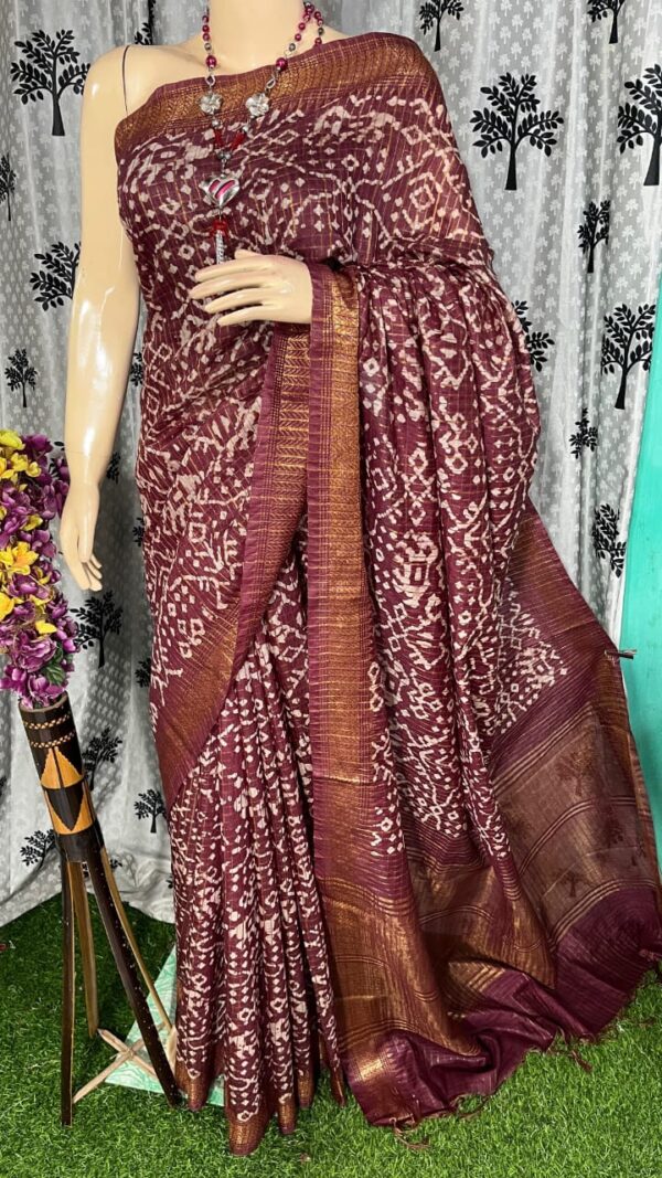 Hand b0utique print saree
