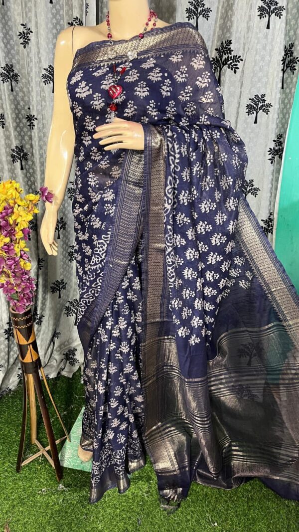 Hand b0utique print saree