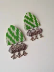 Rainvas Light Green printed fabric ghungroo earrings
