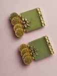 Rainvas Pastel green earrings with golden bottom