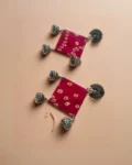 Rainvas Pink bandhani fabric jhumka earrings for women