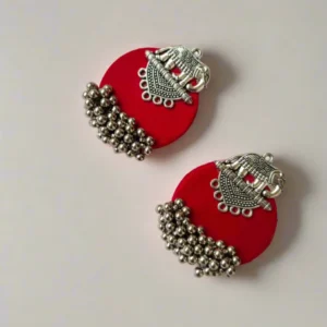 Rainvas Pink silver charm elephant studs earrings