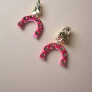Rainvas Trishul damru pink thread earrings