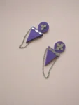 Rainvas Purple mirror long chain earrings for women