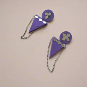 Rainvas Purple mirror long chain earrings for women