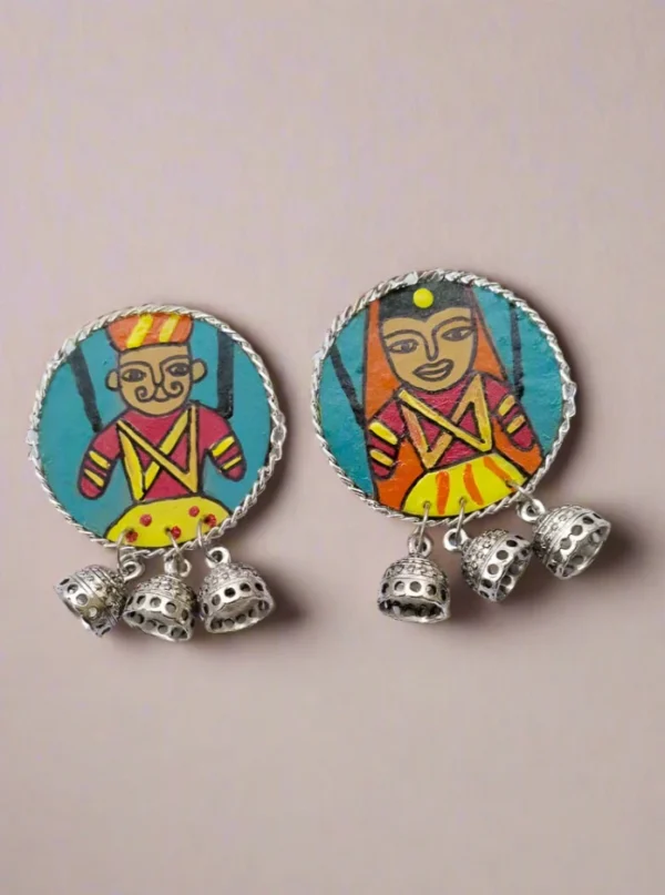 Rainvas Kathputli Gudda Guddi wodden studs