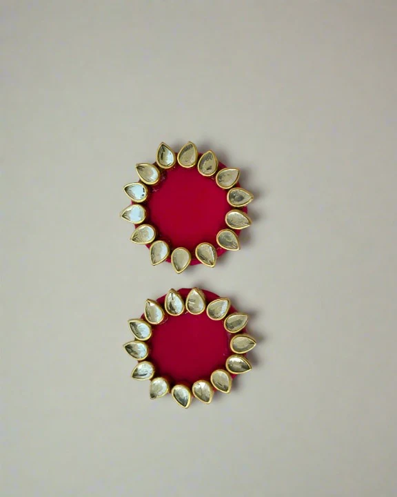 Rainvas Kundan mini multicolor studs earrings