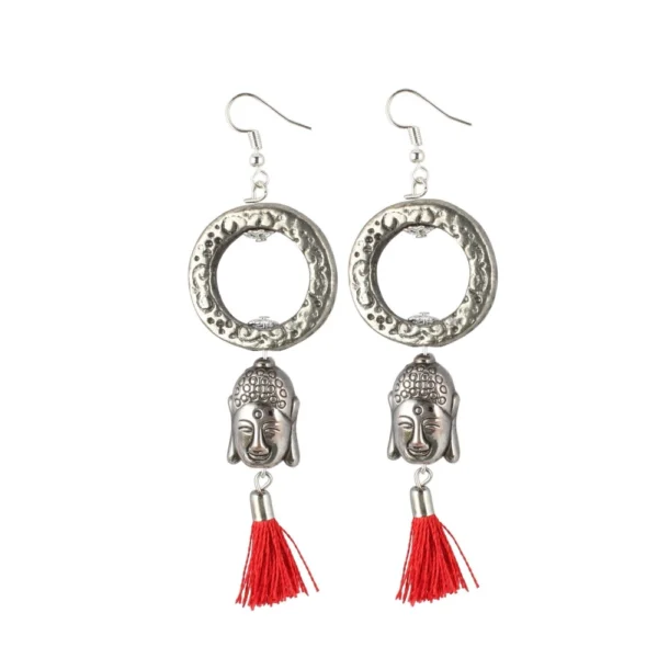 Women's Oxidized Silver plated Tassel Fashion Earrings-Silver