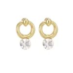 Women's Gold plated Hook Dangler Hanging Italian Stud-Golden