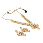 Kundan Metal Gold Strand Necklace With Earrings Jewellery Set