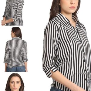 Casual Roll Up Sleeves Solid Women Top