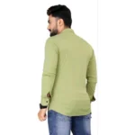 Men's Casual Full Sleeve Poly Viscose Collar Neck Shirt (Pista)