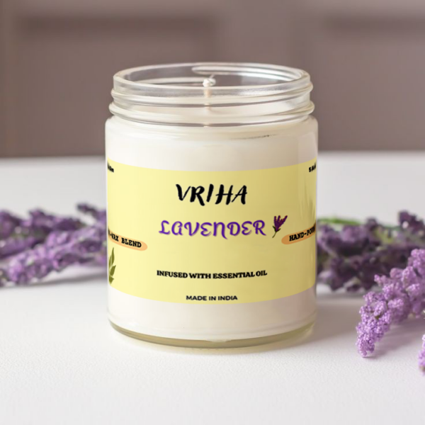 Vriha Lavender Scented Candle | Luxury Candle For Home Decor
