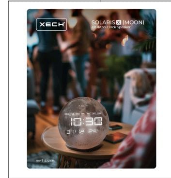 XECH solaris  moon desktop clock speaker