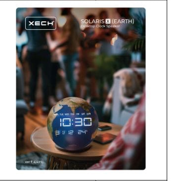 XECH solaris earth desktop clock speaker
