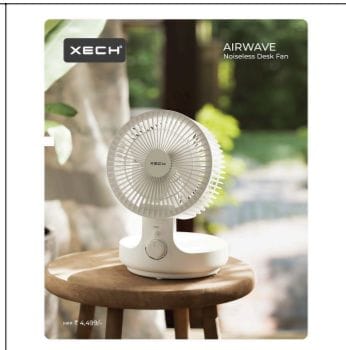 XECH AIRWAVE NOISELESS DESK FAN