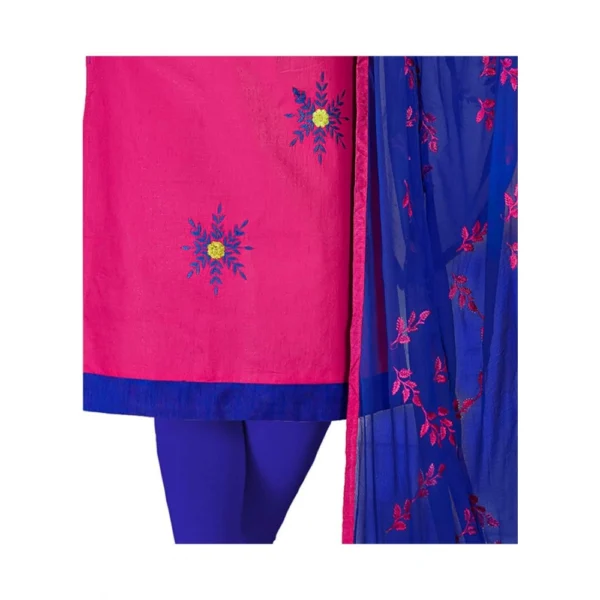 Women's Glaze Cotton Unstitched Salwar-Suit Material With Dupatta (Pink, 2 Mtr)