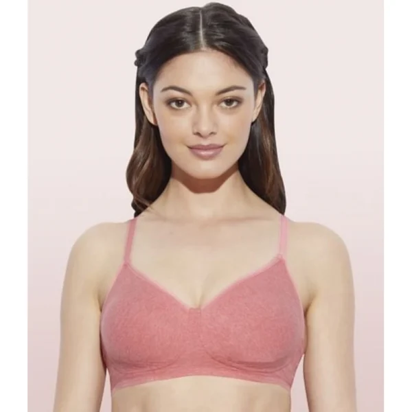 Enamor Women'S Side Support Shaper Supima Cotton Everyday Brassiere (Model: A042, Color: TomatoMelange, Material: Cotton)