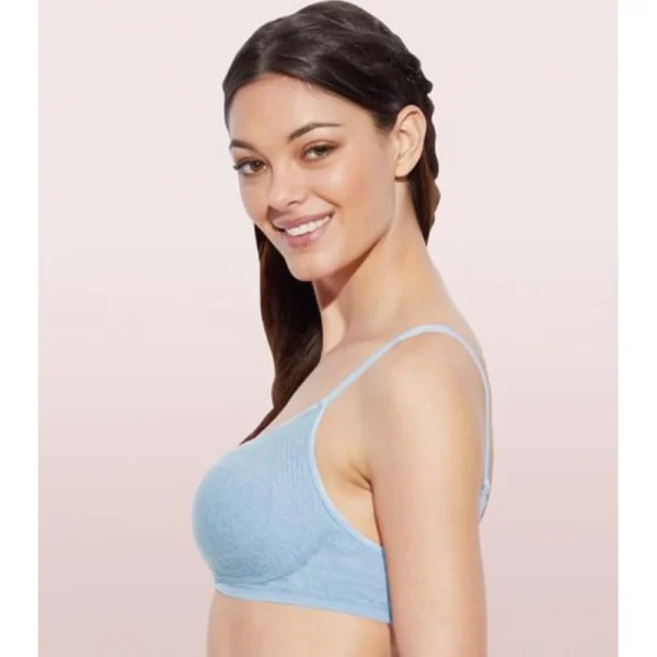 Enamor Women'S Side Support Shaper Supima Cotton Everyday Brassiere (Model: A042, Color: ChambrayMelange, Material: Cotton)