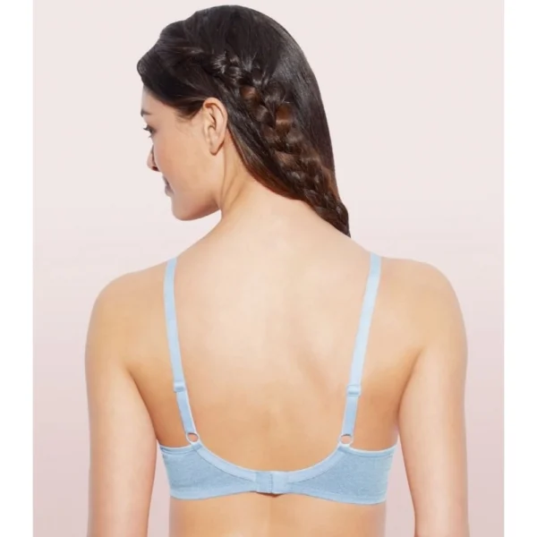 Enamor Women'S Side Support Shaper Supima Cotton Everyday Brassiere (Model: A042, Color: ChambrayMelange, Material: Cotton)